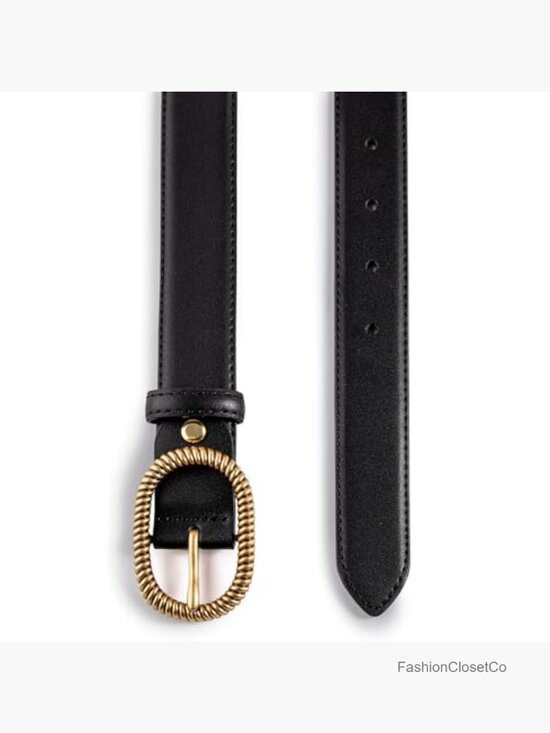 Genuine Leather Women\'s Belt with Brass Buckle, 1.1\